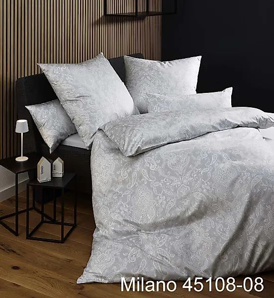 Janine Janine Mako-Satin Bettwäsche MILANO 45108 silbergrau Größe:  80x80 c günstig online kaufen