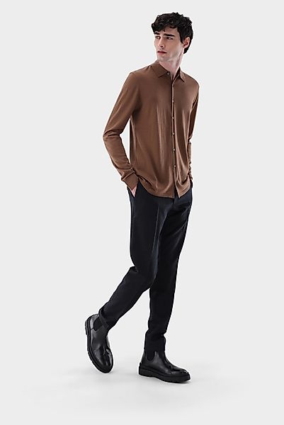 Strick Hemd aus ultrafeiner Merinowolle günstig online kaufen