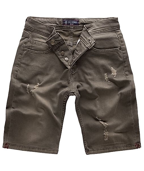Gelverie Jeansshorts Herren Jeansshorts Stonewashed Grau günstig online kaufen