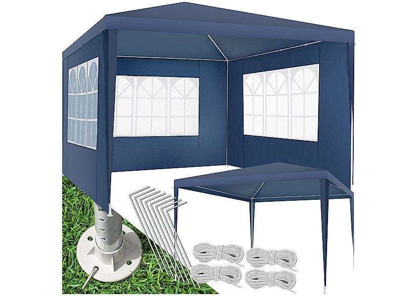 tectake Pavillon Partyzelt Barinas mit 3 Seitenteilen, wasserdicht, 3x3m, m günstig online kaufen