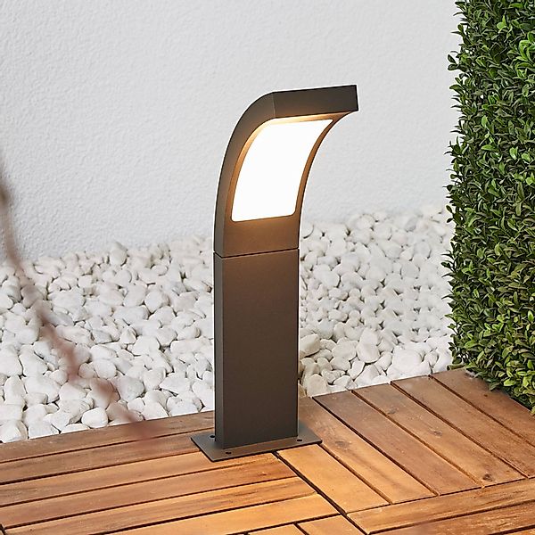 Lucande LED-Sockelleuchte Juvia, 40 cm, anthrazit, IP54 günstig online kaufen