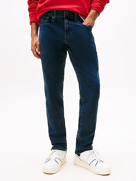 Tommy Jeans Gerade Jeans Scanton Slim Mit Markenlabel aus Leder hinten günstig online kaufen