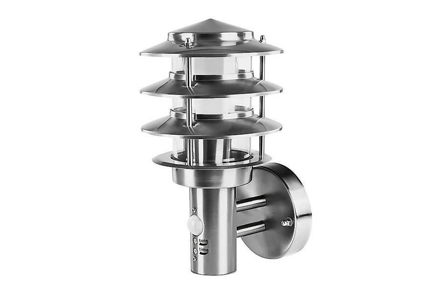 Grafner Außen-Wandleuchte Grafner Wandlampe Edelstahl mit Bewegungsmelder, günstig online kaufen