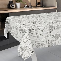 ANRO Tischdecke Wachstuch abwaschbar Barista Tischwäsche günstig online kaufen