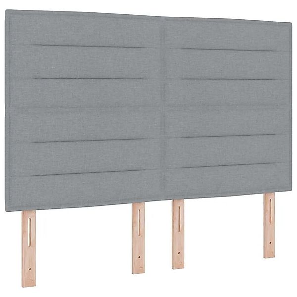 vidaXL LED Boxspringbett mit Matratze Hellgrau 140 x 190 cm Stoff 3343019 günstig online kaufen