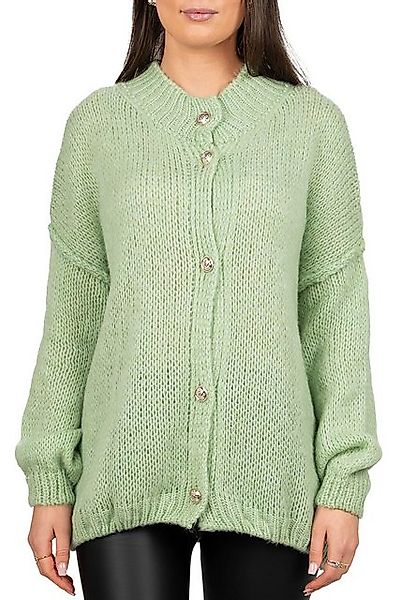 Reichstadt Strickjacke Strickpullover 25RSW068 mit Knöpfen Mint One Size (1 günstig online kaufen