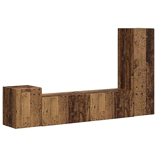 vidaXL TV-Schrankset Wandmontiert 4-Tlg Altholz Holzwerkstoff 3409004 günstig online kaufen