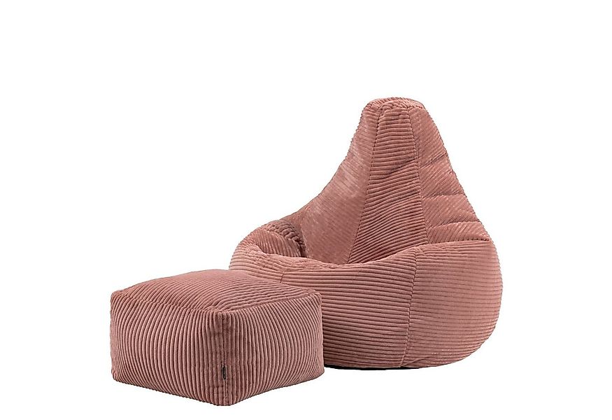 icon Sitzsack Sessel mit Rückenlehne aus Cord „Dalton“ mit Hocker (Spar-Set günstig online kaufen