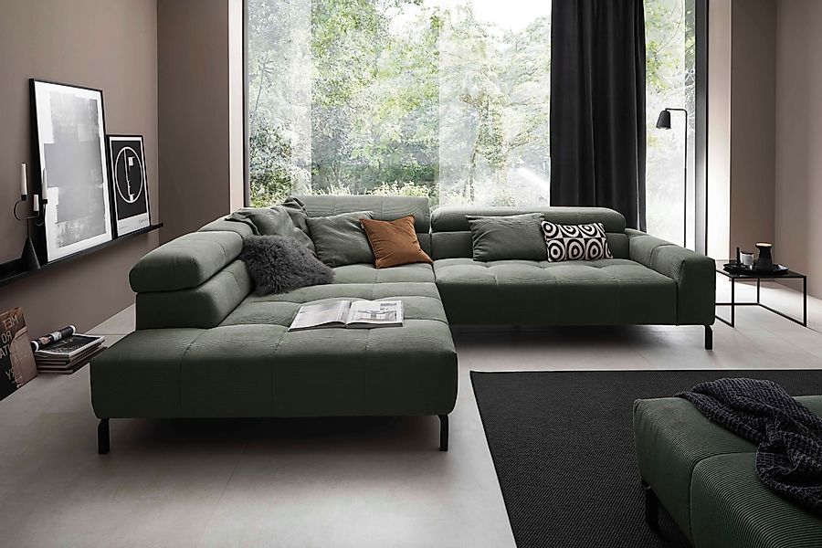Places of Style Ecksofa "Cleveland, L-Form, incl. Kopfteilverstellung, Brei günstig online kaufen