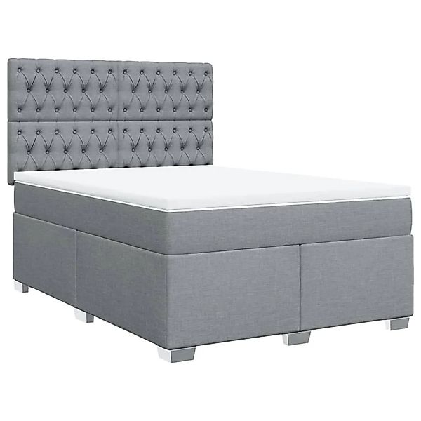 vidaXL Boxspringbett mit Matratze Hellgrau 140x200 cm Stoff 3292818 günstig online kaufen
