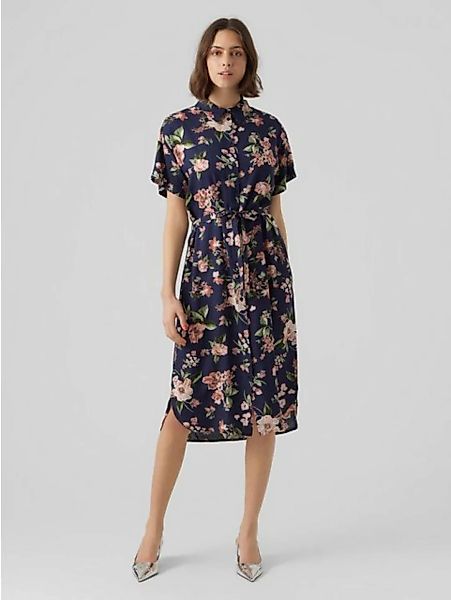 Vero Moda Shirtkleid Leichtes Kurzärmliges Basic Midi Kleid VMBUMPY (lang) günstig online kaufen