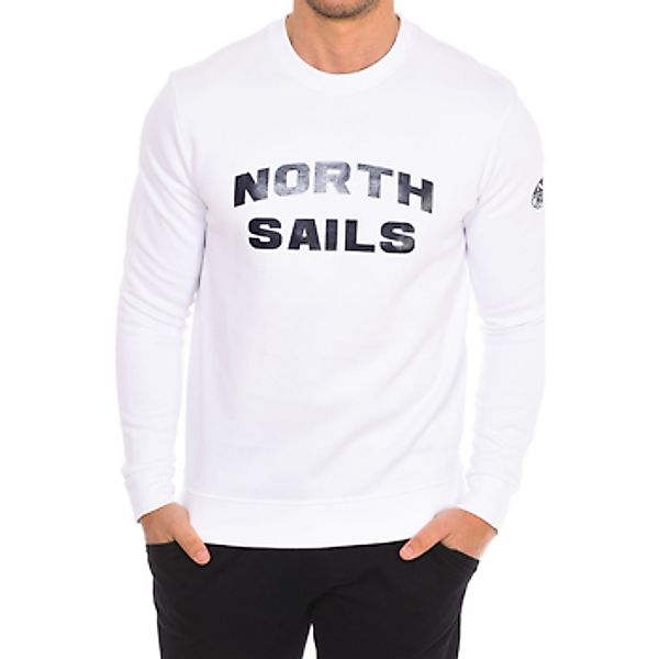 North Sails Sweatshirt Weißes Herren-Sweatshirt mit Rundhals und Druck - günstig online kaufen