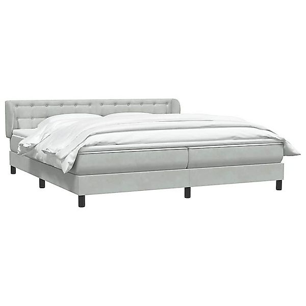 vidaXL Bett Boxspringbett mit Matratzen Hellgrau 200x210 cm Samt günstig online kaufen