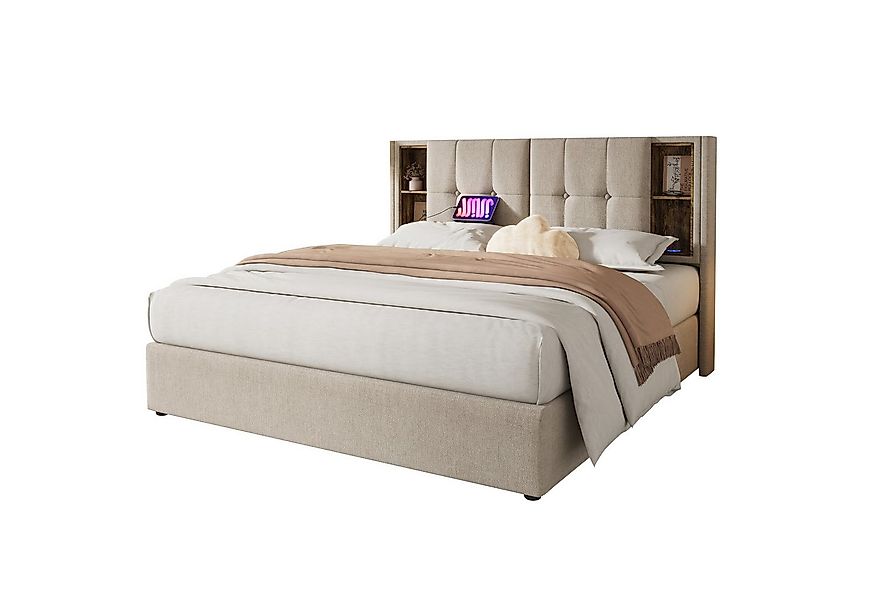 BlingBin Polsterbett Stauraumbett Beleuchtung Bettgestell (Einzelbett mit K günstig online kaufen