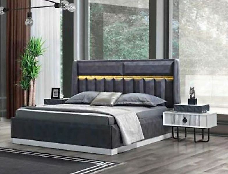 JVmoebel Bett, Betten Schlafzimmer Led Licht Bettrahmen Bett Polster Design günstig online kaufen