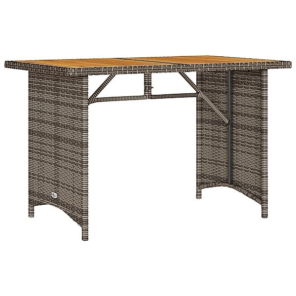 vidaXL Gartentisch mit Holzplatte Grau 110x68x70 cm Poly Rattan 366356 günstig online kaufen