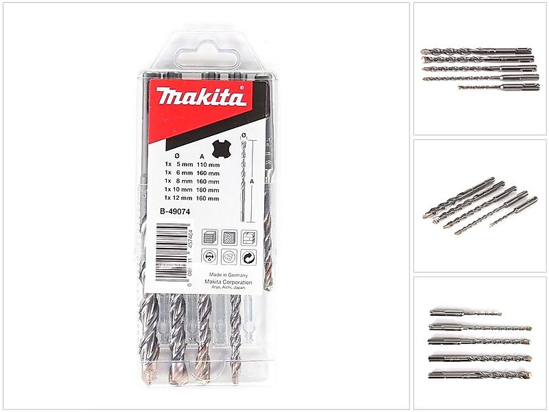 Makita Bohrer- und Bit-Set SDS-VPlus Bohrer Set 5 teilig SDS-Plus Hammerboh günstig online kaufen