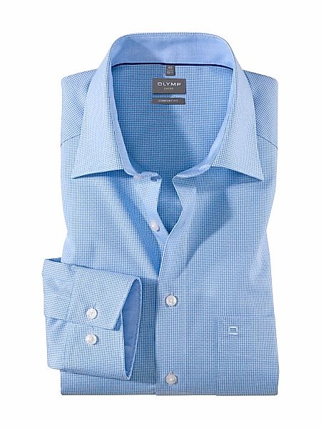 OLYMP Luxor Comfort Fit Hemd Blau Karo - Größe 42 günstig online kaufen