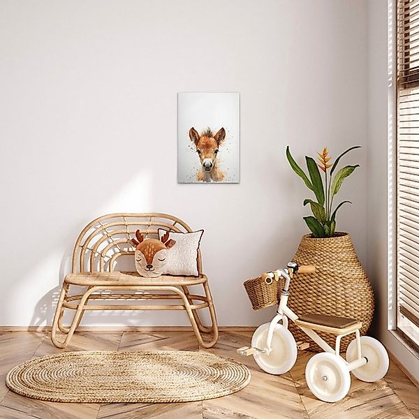 A.S. Création Leinwandbild "Foal - Wandbild Weiß Braun Beige Keilrahmen Kun günstig online kaufen