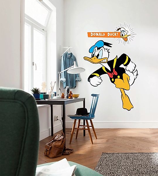 Disney Wandtattoo Donald Duck Gelb Blau und Schwarz-Weiß 127 x 200 cm 61244 günstig online kaufen