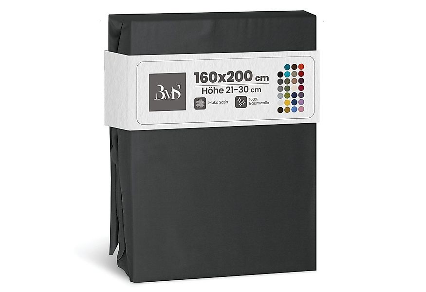 BETTWAESCHE-MIT-STIL Spannbettlaken Mako Satin Spannbettlaken, Matratzenhöh günstig online kaufen