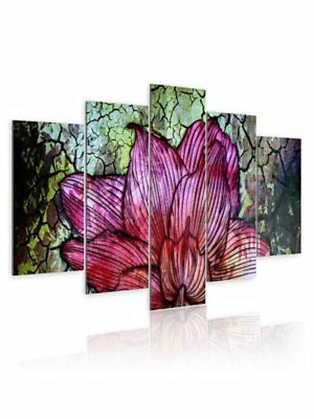 artgeist Wandbild Blumige Glasmalerei mehrfarbig Gr. 200 x 100 günstig online kaufen