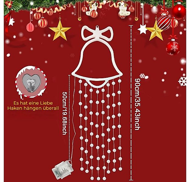 QUBEBU Beleuchtetes Fensterbild Fenster-Silhouette Weihnachten 90 cm Weihna günstig online kaufen