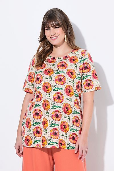 Ulla Popken T-Shirt T-Shirt Mohn elastischer günstig online kaufen