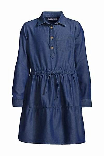 Chambray-Kleid mit halber Knopfleiste, Größe: 110-116, Blau, Denim, by Land günstig online kaufen