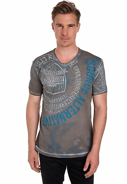 Rusty Neal T-Shirt mit Strasssteinen und Frontprint günstig online kaufen