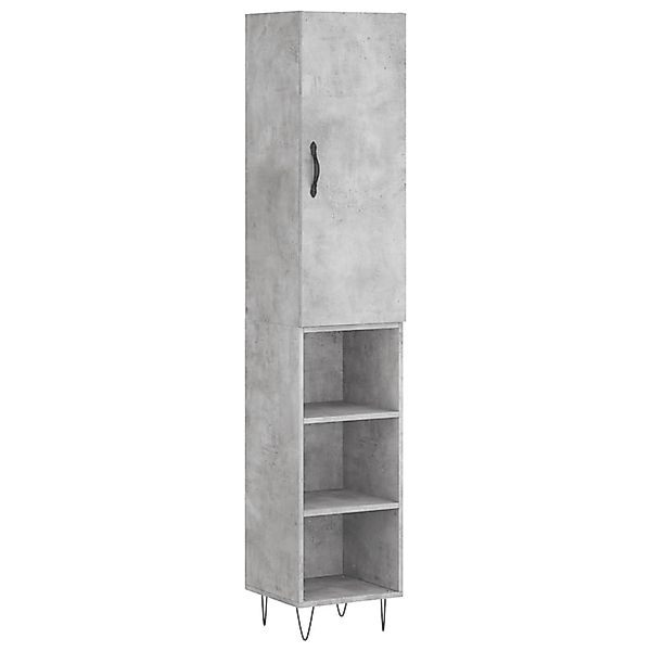 vidaXL Highboard Betongrau 34,5x34x180 cm Holzwerkstoff 3199013 günstig online kaufen