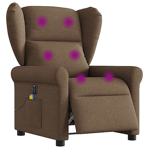 vidaXL Sessel Massagesessel Elektrisch Braun Stoff günstig online kaufen