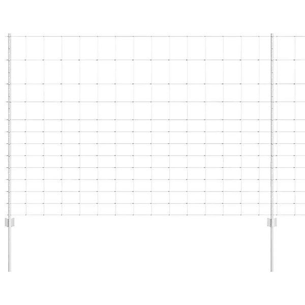 vidaXL Zaun mit Pfosten Silber 1,5 x 50 m Stahl 3337160 günstig online kaufen