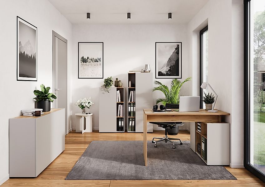 GERMANIA Eckschreibtisch "Adrano" 1 Stk. tlg. mit integriertem Sideboard günstig online kaufen