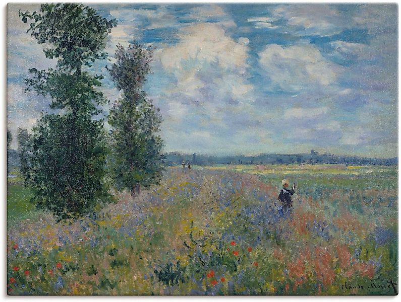 Artland Leinwandbild "Les Coquelicots environs de Argenteuil", Blumenwiese, günstig online kaufen