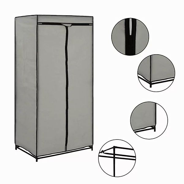 furnicato Kleiderschrank Grau 75×50×160 cm (1-St) günstig online kaufen