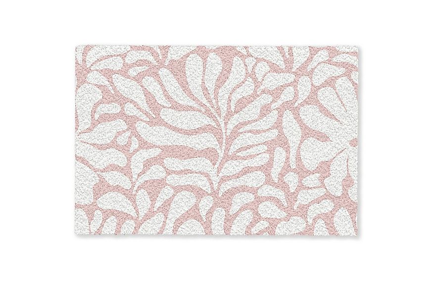 MuchoWow Fußmatte Blumen - Muster - Rosa - Weiß, Rechteckig, innen Schmutzf günstig online kaufen