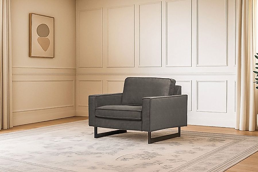 Home affaire Loveseat »Pinto 105 cm, Cord, Chenille, Lederoptik« mit Keder, günstig online kaufen