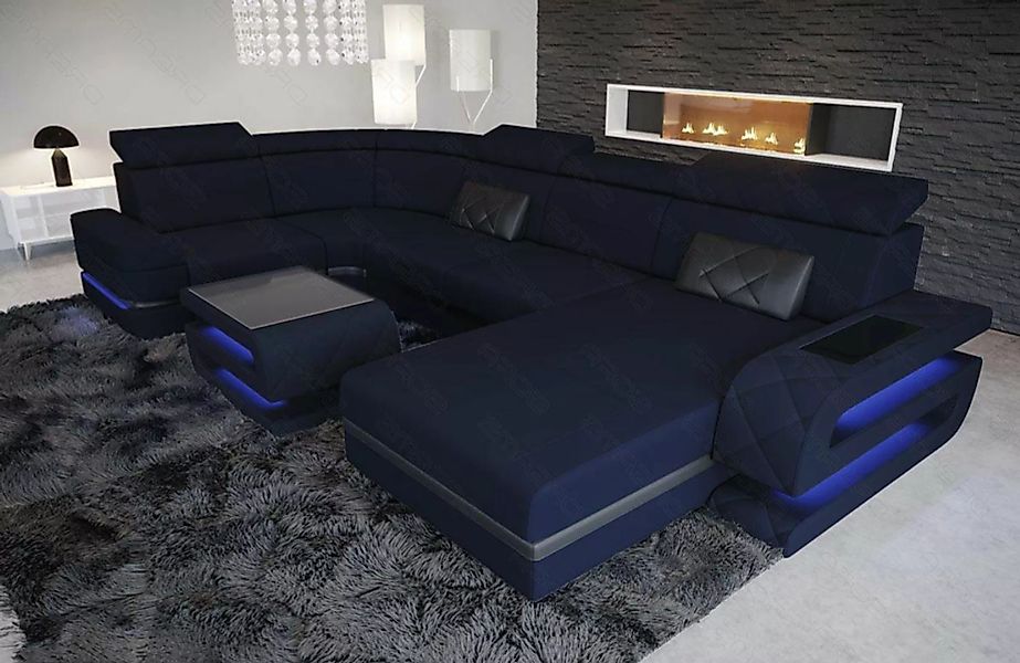 Sofa Dreams Wohnlandschaft Polster Sofa Couch Stoff Bologna U Form Stoffsof günstig online kaufen