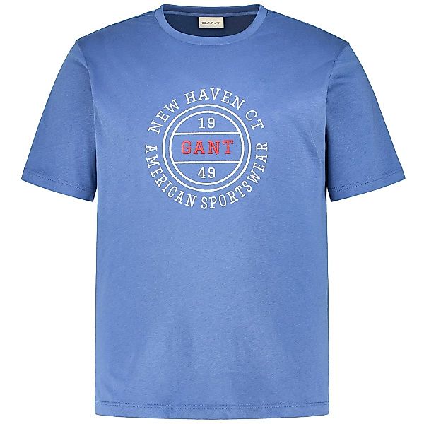Gant T-Shirt mit Label-Stickerei Farbe blau Größe: 4XL günstig online kaufen