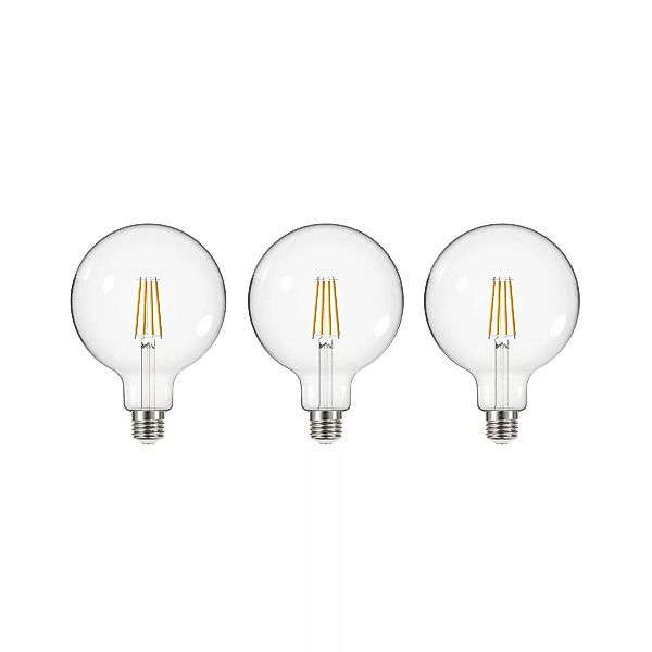 LED-Leuchtmittel Filament klar E27 G125 3,8W 3000K 806lm 3er günstig online kaufen