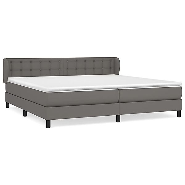 vidaXL Boxspringbett mit Matratze Grau 200x200 cm Kunstleder 3127335 günstig online kaufen
