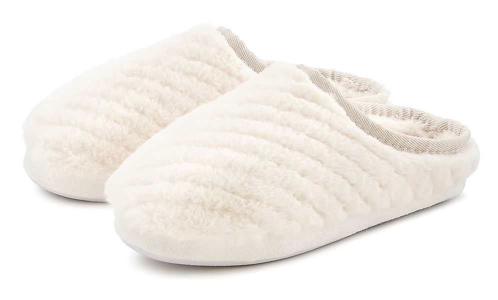 Vivance Hausschuh "Pantolette, Pantoffel, Clog," aus weichem Textil VEGAN günstig online kaufen