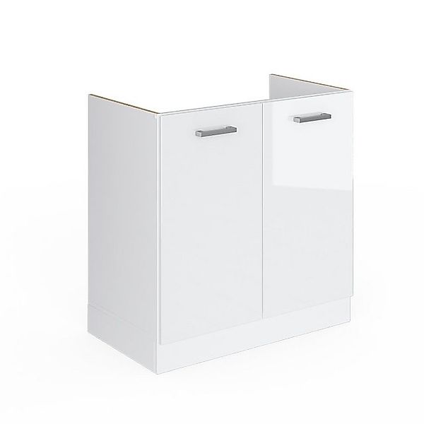 Vicco Spülenunterschrank R-Line, Weiß Hochglanz/Weiß, 80 cm ohne Arbeitspla günstig online kaufen