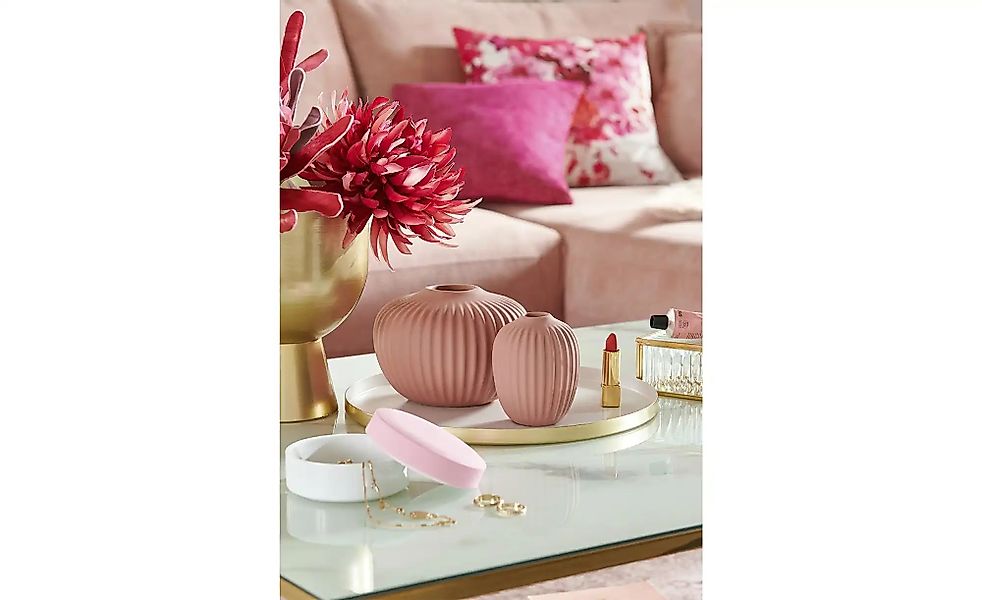 Vase   ¦ rosa/pink ¦ Steinzeug ¦ Maße (cm): H: 11  Ø: 15 Accessoires > Vase günstig online kaufen