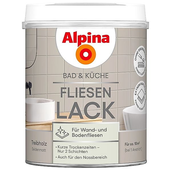 Alpina Fliesen-Lack Bad & Küche 2 Komponenten Treibholz Seidenmatt 750 ml günstig online kaufen