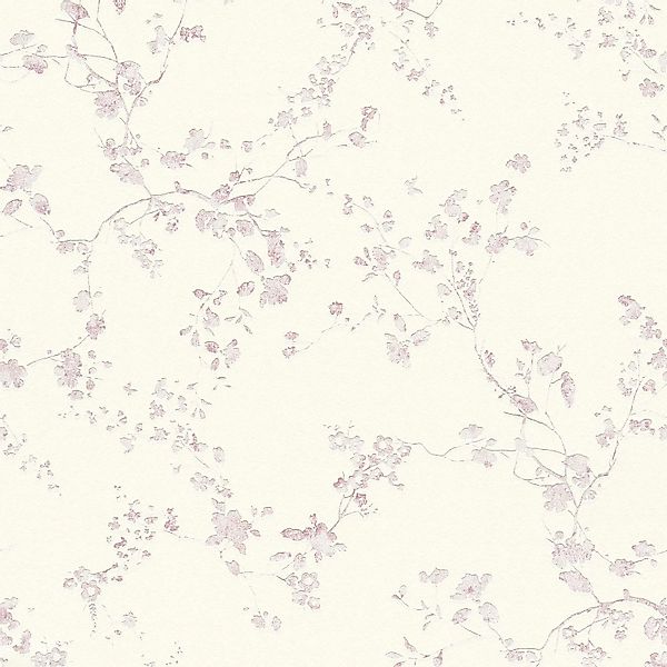 PROFHOME 368961-GU Natur Tapete Blumen dezent schimmernd Violett Creme 0,53 günstig online kaufen