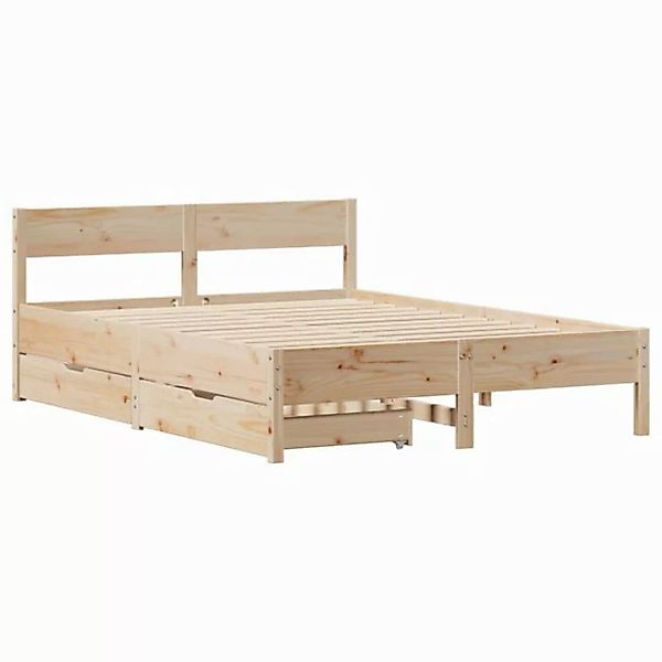 vidaXL Bettgestell Massivholzbett ohne Matratze 140x190 cm Kiefernholz Bett günstig online kaufen