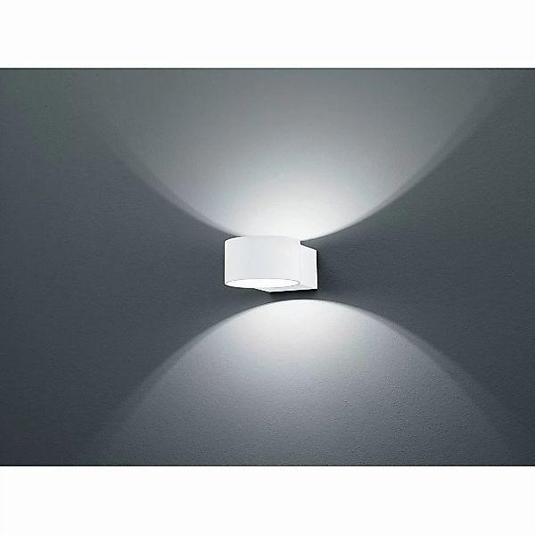 home24 Trio LED-Wandleuchte Lacapo Modern Metall Matt Weiß Rund 11x6x15 cm günstig online kaufen
