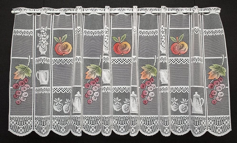 Gardinen Kranzusch Scheibengardine Früchte, Stangendurchzug, transparent, K günstig online kaufen